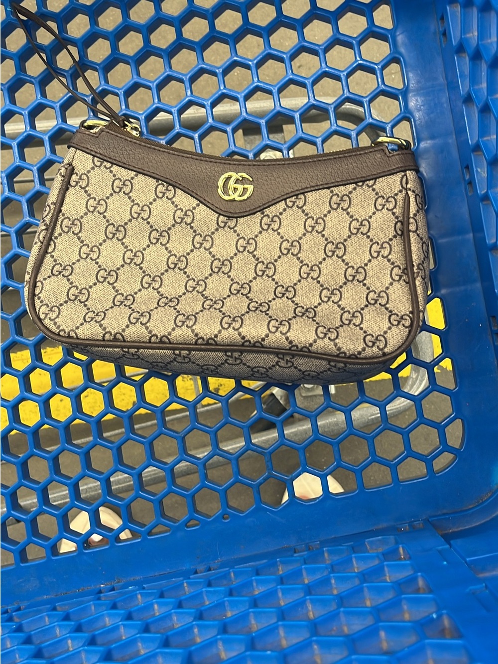 Tommy Hilfiger Brown Logo Mini Shoulder Bag with Dark Brown Trim MISSING STRAP